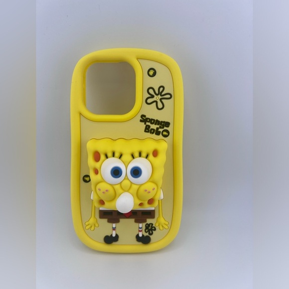 iPhone 16 Pro Max Case/3D SpongeBob SquarePants Silicone Cover/Cute & Protective - Picture 5 of 7